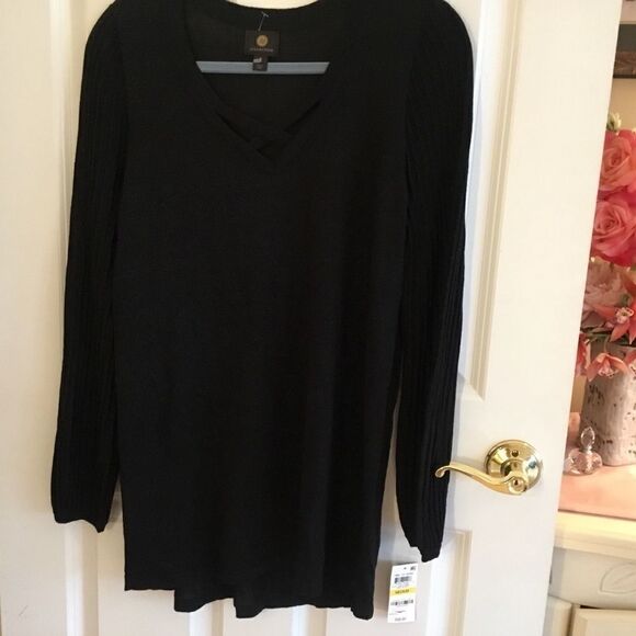 NWT. JM Collection Lurex Lattice Blouse M  and XXL - Picture 1 of 7